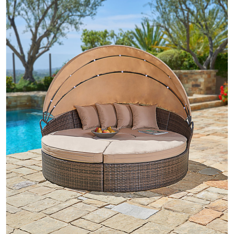 Brayden Studio Behling Canopy Patio Daybed with Cushions Wayfair